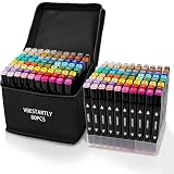 VBESTARTLY 80 Colors Alcohol Markers with Base, Permanent Dual Tip Art Markers for Adults Anime Coloring Sketch Illustrations Pefect for Gift- Refillable