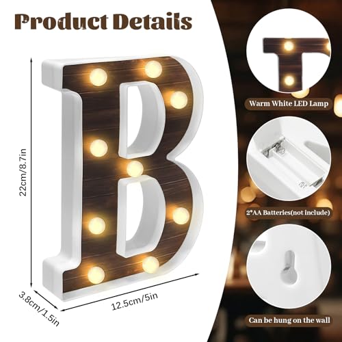 Image of BAR Light Up Letters, Vintage Illuminated Marquee Sign Lights for Home Bar Wall Table Decorations Accessories