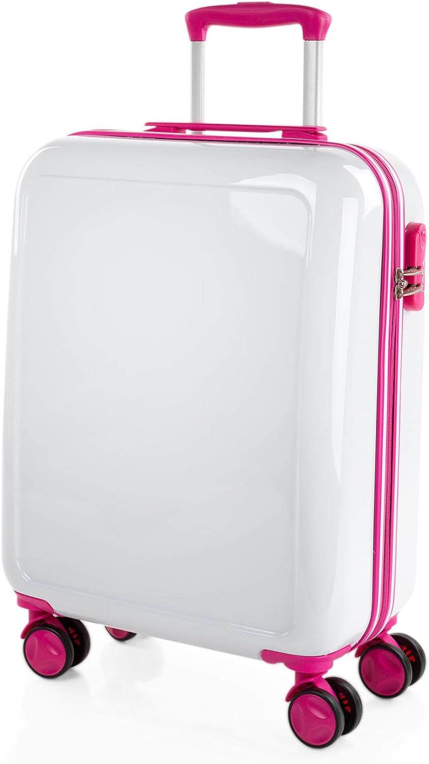 ITACA - Valigia 55x40x20 Trolley Bagaglio a Mano. Valigie e Trolley per i Tuoi Viaggi in Cabina. Trolley Bagaglio a Mano 702650, Bianco-Fucsia ITACA - Valigia 55x40x20 Trolley Bagaglio a Mano. Valigie e Trolley per i Tuoi Viaggi in Cabina. Trolley Bagaglio a Mano 702650, Bianco-Fucsia