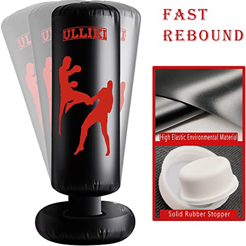 Punching Bag For Kids And Adults, Boxing Equipment With Stand For Immediate Bounce-Back, 63 Inches Inflatable Boxing Bag Used To Practice Daily Boxing Activities Gift For Kids, Men, Women, Boy, Girl #TOP2