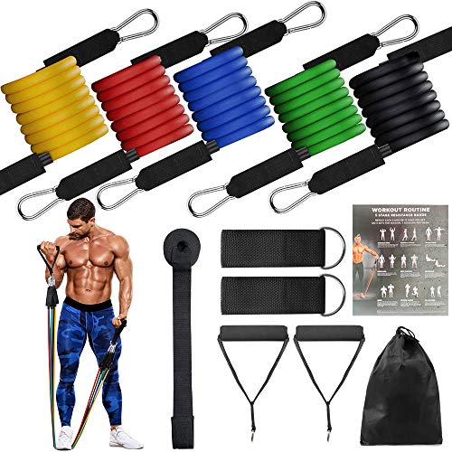 Bandas de resistencia al ejercicio Yarrashop para mujeres hombres con manijas ancla de puerta correas para brazos y piernas entrenamiento de fisioterapia gimnasio y equipo de en el hogar
