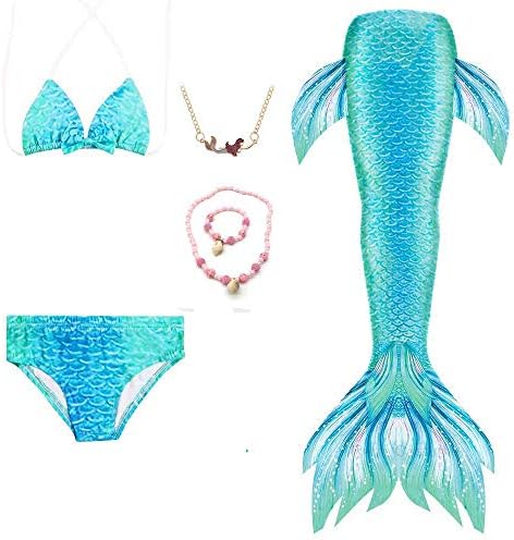 Osmanluer 3pcs Girls Mermaid Tails Suit Cosplay Bikini Swimsuit