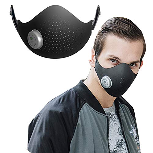 Preisvergleich Produktbild CYCPACK Intelligente Strom Negativ-Ionen-Luft Atem Anti-Pollution Gesichtsschutz - Schwarz staubdicht Waschbar Wiederverwendbare Respirator Aktivkohlefilter