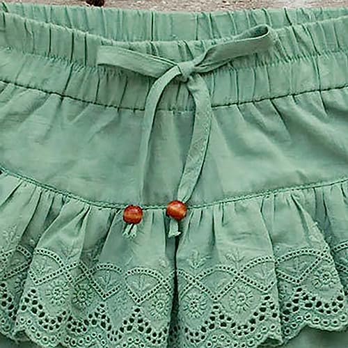 Toddler Girls Ruffled Baggy Skirt Shorts Elastic High Waist Wide Leg Tie Front Skorts Cute Trendy Loose Kids Bottom2