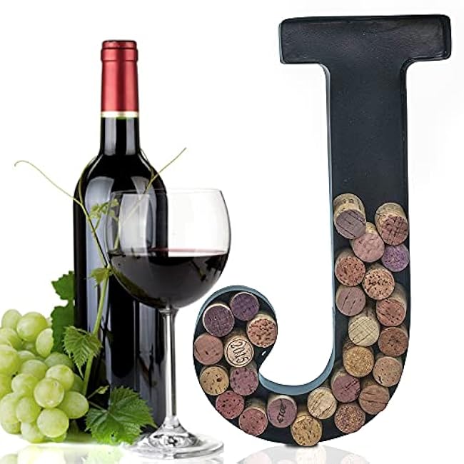 Made Easy Kit Metal Letter Wine Cork Keepsake Saver & Holder Monogram w/Free Wall Mount Kit A-Z (Letter L)