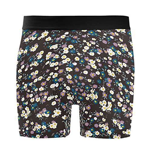Bóxer para hombre de estilo floral negro ideal para el trabajo diario y entrenamientos