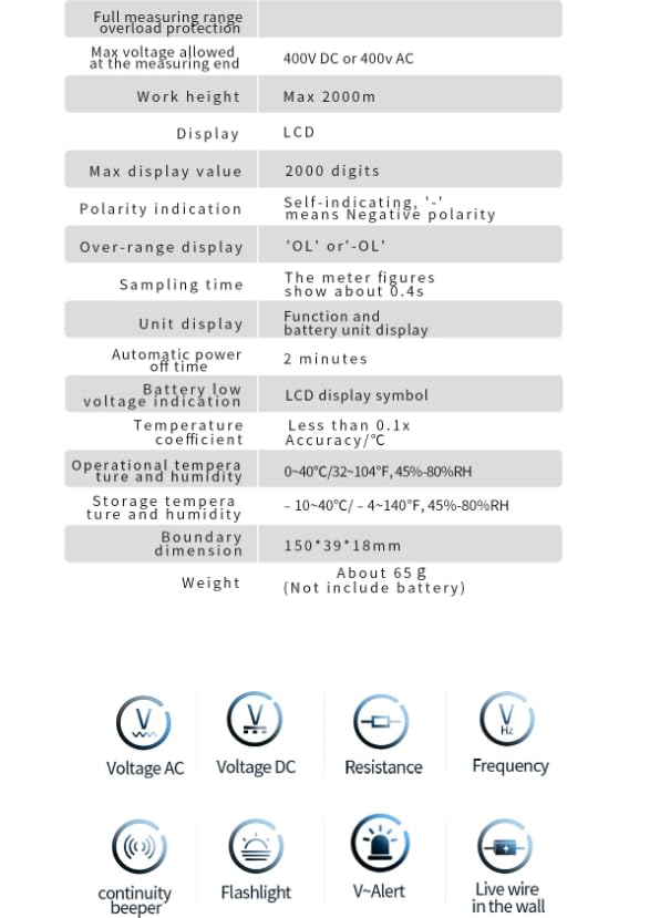 ADMS1CL Multimeter Dual Mode Intelligent LCDDigital Tester 2000 Counts VoltageNCV TrueRMS Meter