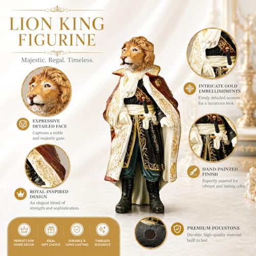 Image of ARMONIA Premium Lion Nobleman Decorative Figurine, European Designer Sculpture, Craftsmanship | Showpiece Figurine Idol for Home Decor Gift,New Year Gift,Decoration & Housewarming