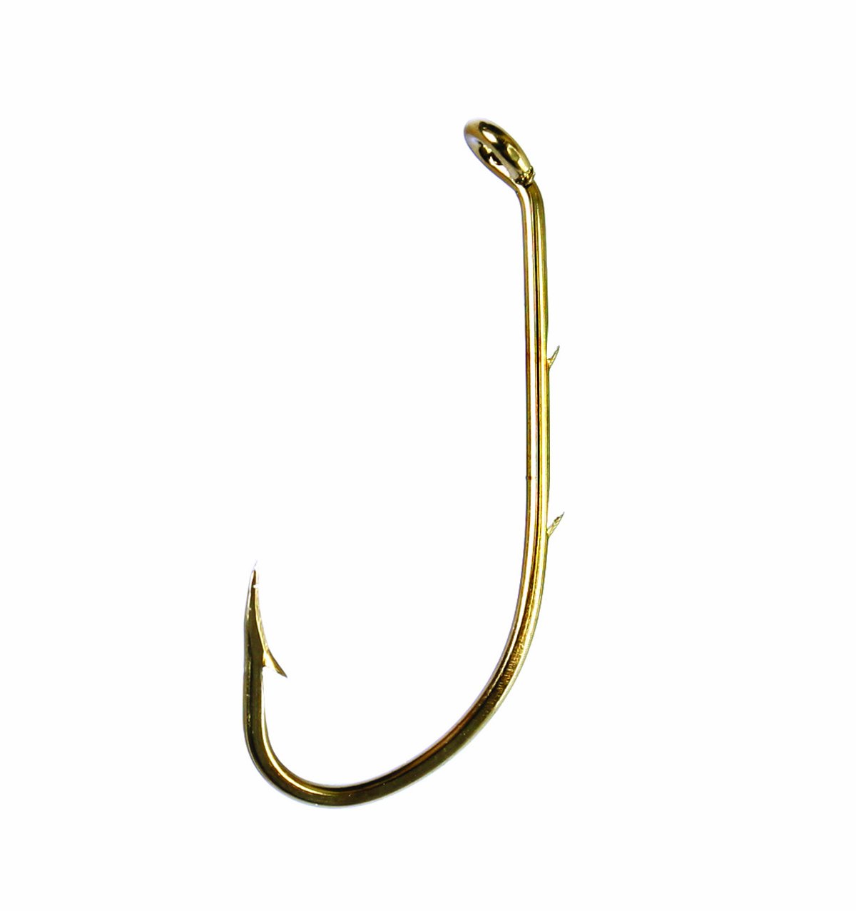 Eagle Claw 181F-2 Baitholder Down Eye 2 Slices Offset Fishing Hook, 50 Piece (Bronze)