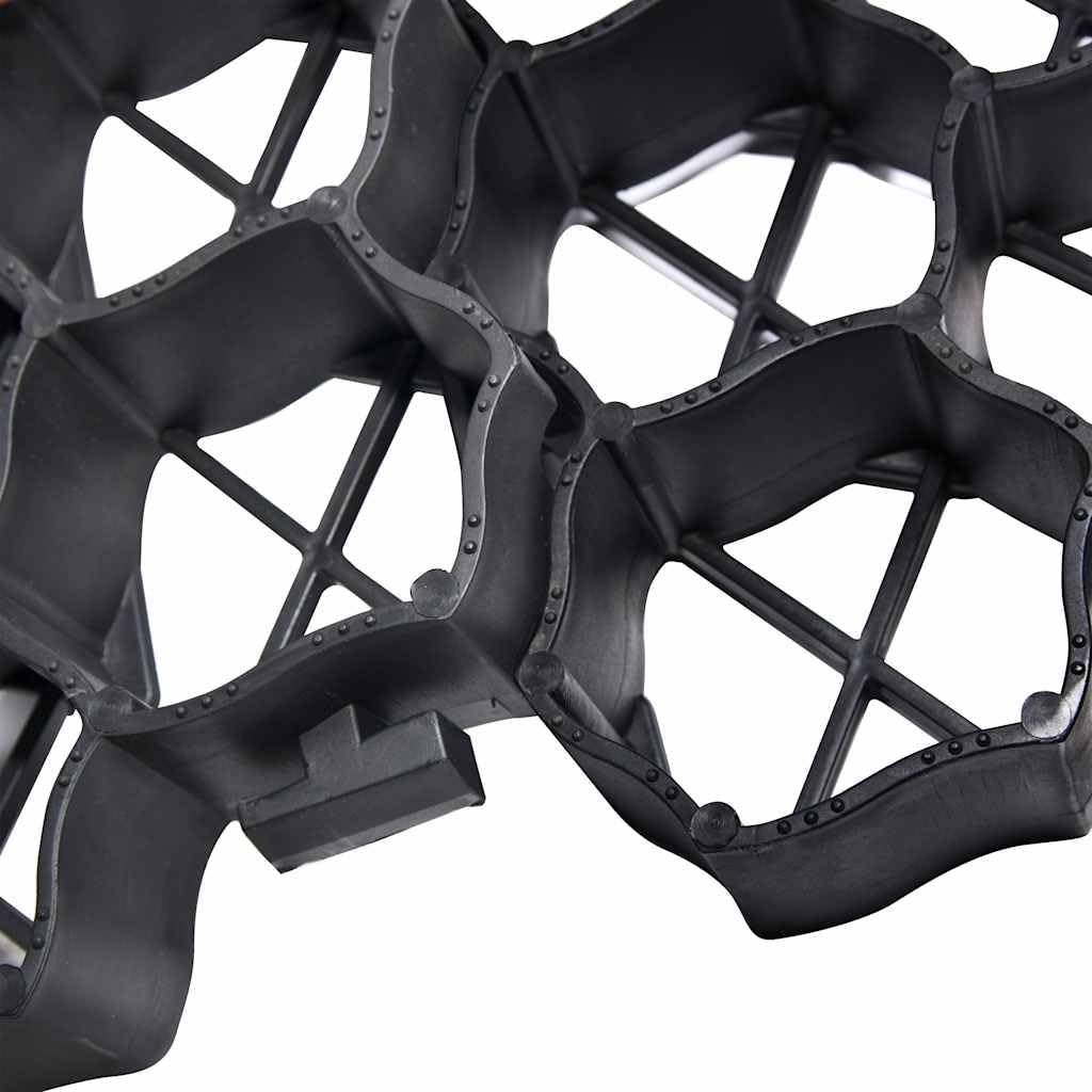 Rasenwaben 16 Stk. Set Schwarz 60 x 40 x 3 cm Kunststoff Rasengitter für Garten Einfahrt Gehweg Bodenbefestigung