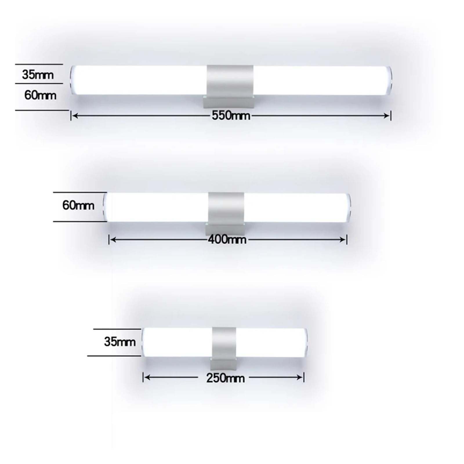 Moderne lampade da parete a LED, luci a specchio for il trucco a LED, strisce lunghe super luminose, decorazioni for interni for bagno, camera da letto Flessibile(Cold White,40CM)