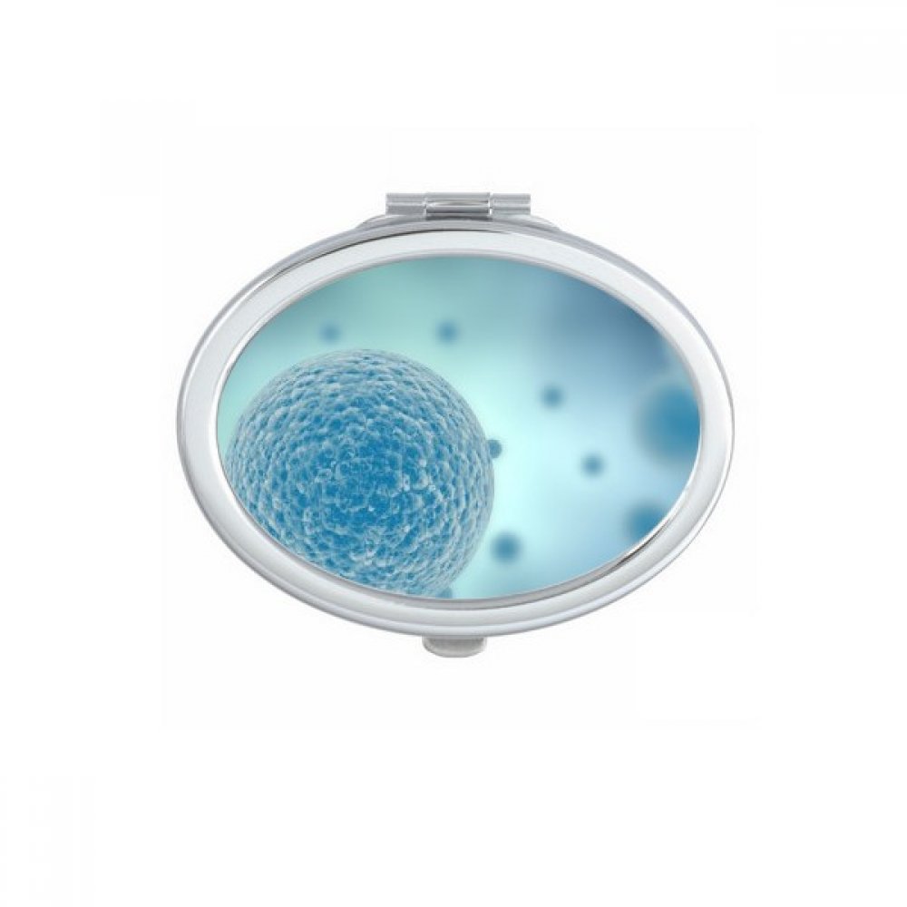 Miroir de maquillage nomade avec motif sciences bleues pour sac à main
