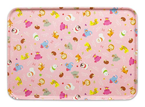 タツクラフト キッズ ランチョン トレー 37cm ノンスリップ 付 ベビーアニマル ピンク プラスチック おしゃれ すべらない ランチ 長方形 滑り止め すべり止め トレイ おぼん お盆 ランチョンマット 子供用 子供 幼稚園