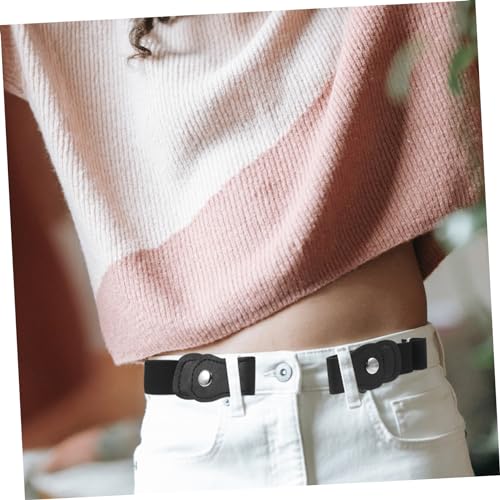 NOLITOY No Buckle Elastic Waist Belt Unisex Adjustable Stretch Dress Belt for Jeans Pants Black Decorative with Comfortable Artificial Leather and Cloth Materials3