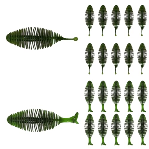 Eupheng Soft Plastic Swimbaits, Ribbed Tickle/Paddle Tail Fishing Lures