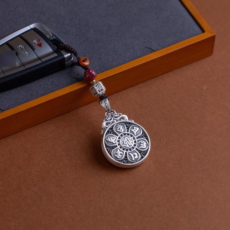 Breloczek do Samochodu Pure Silver Gourd Keychain Pendant Peace Men And Women Jewelry, Personalized Car Ornaments Backpack