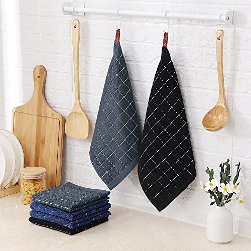 Image of Homaxy 100% Cotton Terry Kitchen Dish Cloths, 6 Pack, Multiple Color