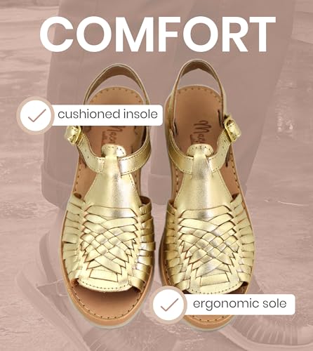 Image of Macarena Collection Womens Shoes Leather Sandals for Women | Huarache Handmade Mexican Sandals Women | Comfortable & Stylish Womens Sandals 3044