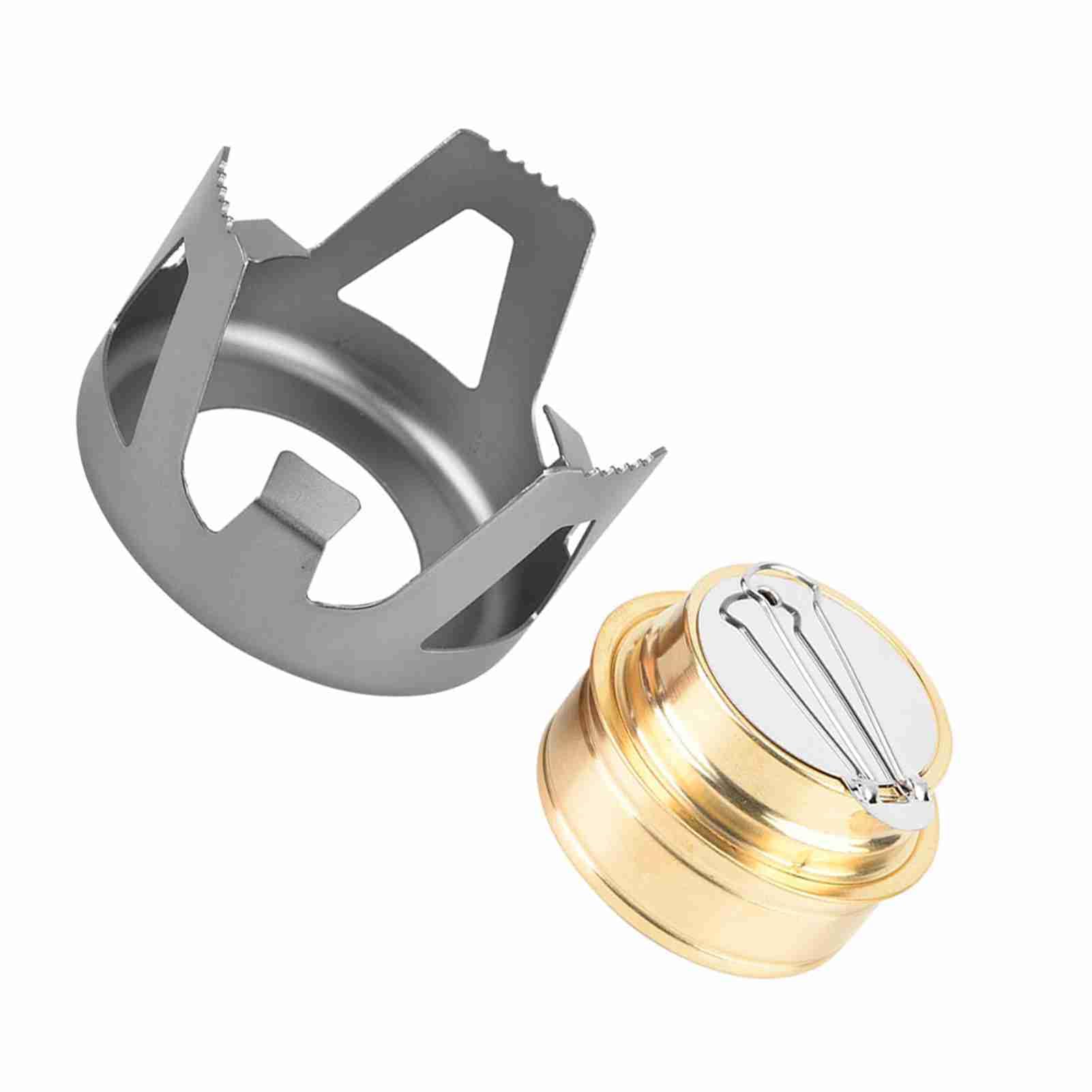 Generic Zewnętrzna Przenośna Mini Kuchenka na Paliwo Alkoholowe na Kemping, Lekki Palnik Spirytusowy do Pieszych Wędrówek, Składany Palnik do Gotowania ze Stopu Aluminium (GRAY)