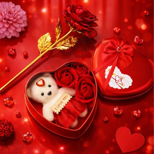 Valentine’s Day Gift for Girlfriend | Teddy Bear with Artificial ...