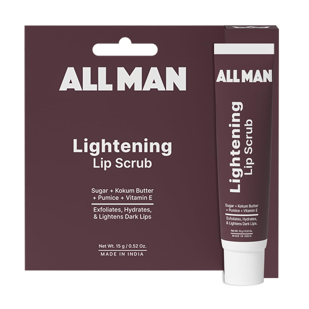 ALL MAN Lightening Lip Scrub for Chapped, Dark & Dead Skin with Sugar, Pumice & Vitamin E for Brightening & Repair | 10g-image-4