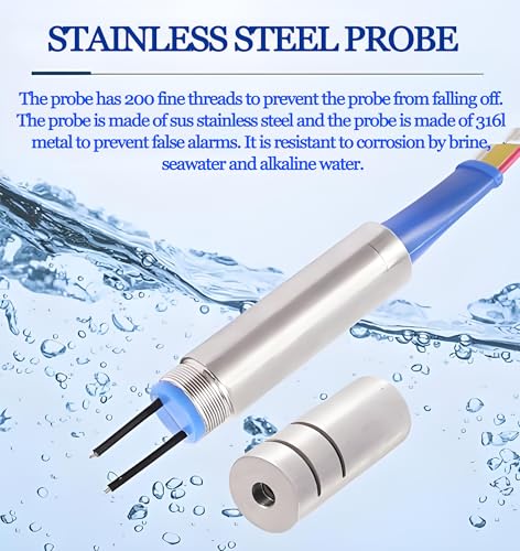 Compteur de niveau d'eau en acier inoxydable 328ft/100m, capteur d'eau souterraine de précision avec sonde IP68, ruban à lire facile pour les puits, les forages et les réservoirs Surveillance.Outil de