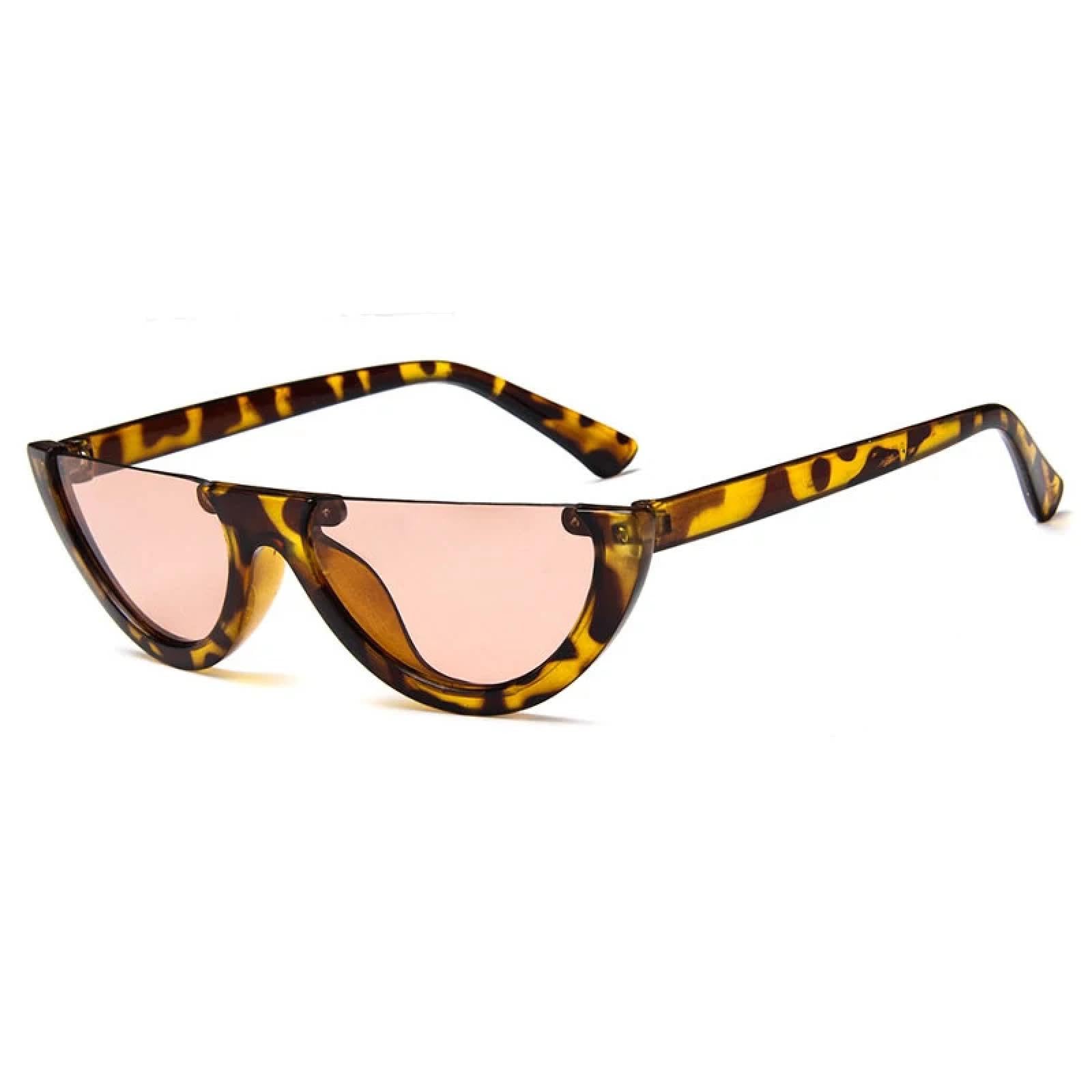 XYXZYX Fashion Sunglasses Women Vintage Cat Eye Punk Men Shades Eyewear Retro Street Photography Party Eyeglasses Uv400(Leopard Tea)