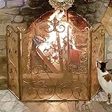 ✔ robuster feuerbildschirm: der 3-panels-feuerschirm ist aus handgeschmiedetem schmiedeeisen erbaut und mit einem strommantel-finish fertig, um zu verrosten und zu chippen.