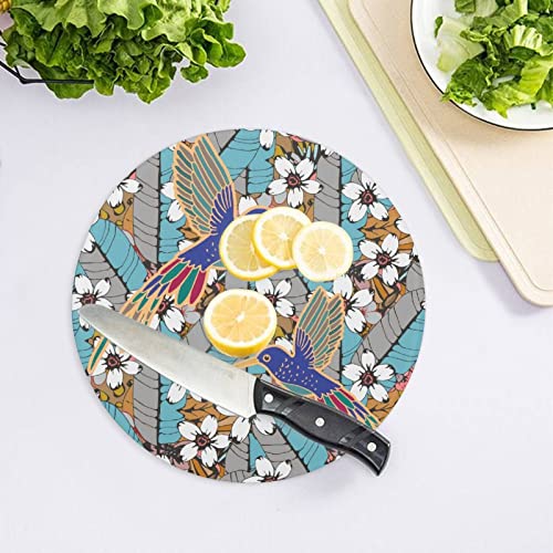 Planche à découper en verre Fleurs d'Oiseaux 20 cm plateau résistant à la chaleur - 5