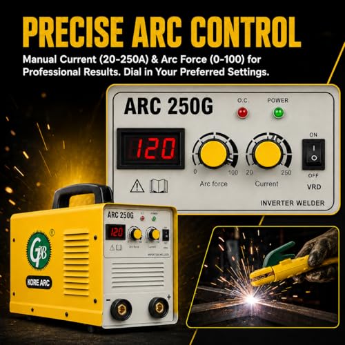 Image of 250G 250 Amp ARC Welding Machine with VRD & Arc Force | MOSFET Inverter Technology | Industrial Overcurrent Switch | 220V Single Phase | Heavy Duty 3.15mm Rod Welding