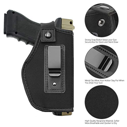 Tacwolf Inside Iwb Holster Waistband Fits All Firearms S&W M&P Shield 9/40 1911 Taurus Pt111 G2 Sig Sauer Glock 17 19 26 27 42 43 Springfield Xd Xds #TOP3