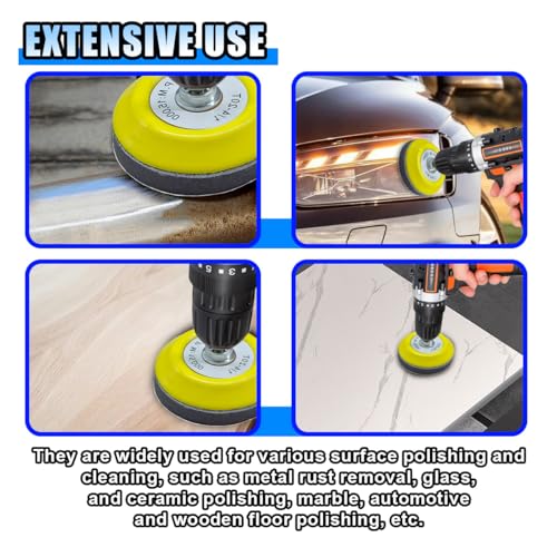 Image of 2PCS 3 inch Hook and Loop Sanding Pad Polishing Tool Kit - Includes Soft Foam Layer Buffering Pad & 1 /4 inch Shank Adapter Drill Attachment, Sanding Disc Replacement Accessory for Die Grinder Rotary Tool