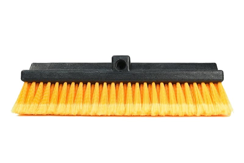 Escova para Lavagem Automotiva CARCAREZ com Cabeça Bi-Level, Passagem de Água e Cerdas com Pontas Macias Laranja, 38,1 cm