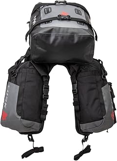 TUSK Excursion Rackless Luggage System w/Small Dry Duffel & Bottle Holders Standard Heat Shield Black/Grey