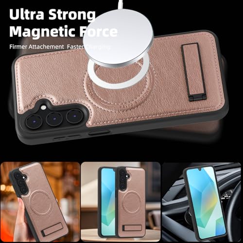 Image of Lunivop for Samsung Galaxy A16 5G Phone Case 6.7 inch PU Leather Rose Gold