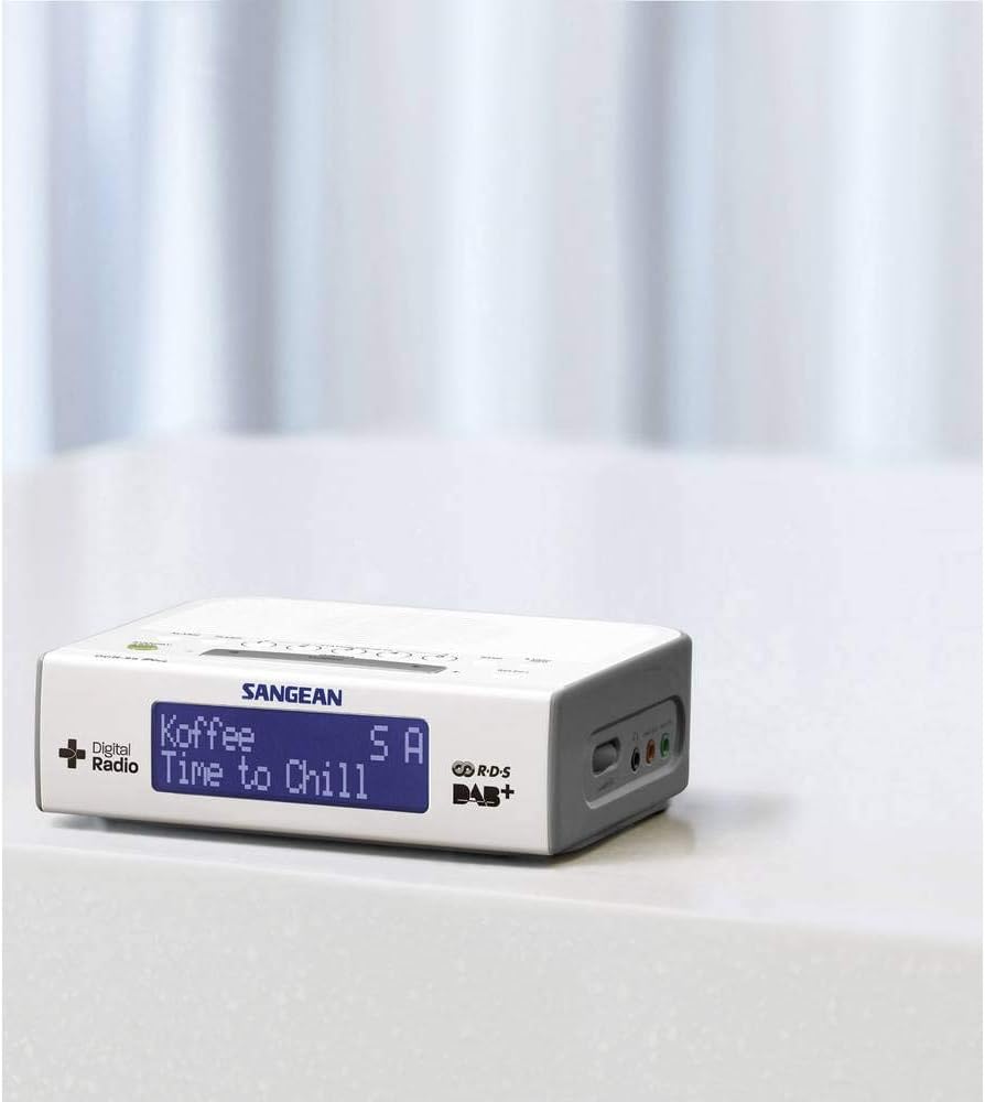 Sangean DCR-89+ side view showing AUX-in and Line-out ports