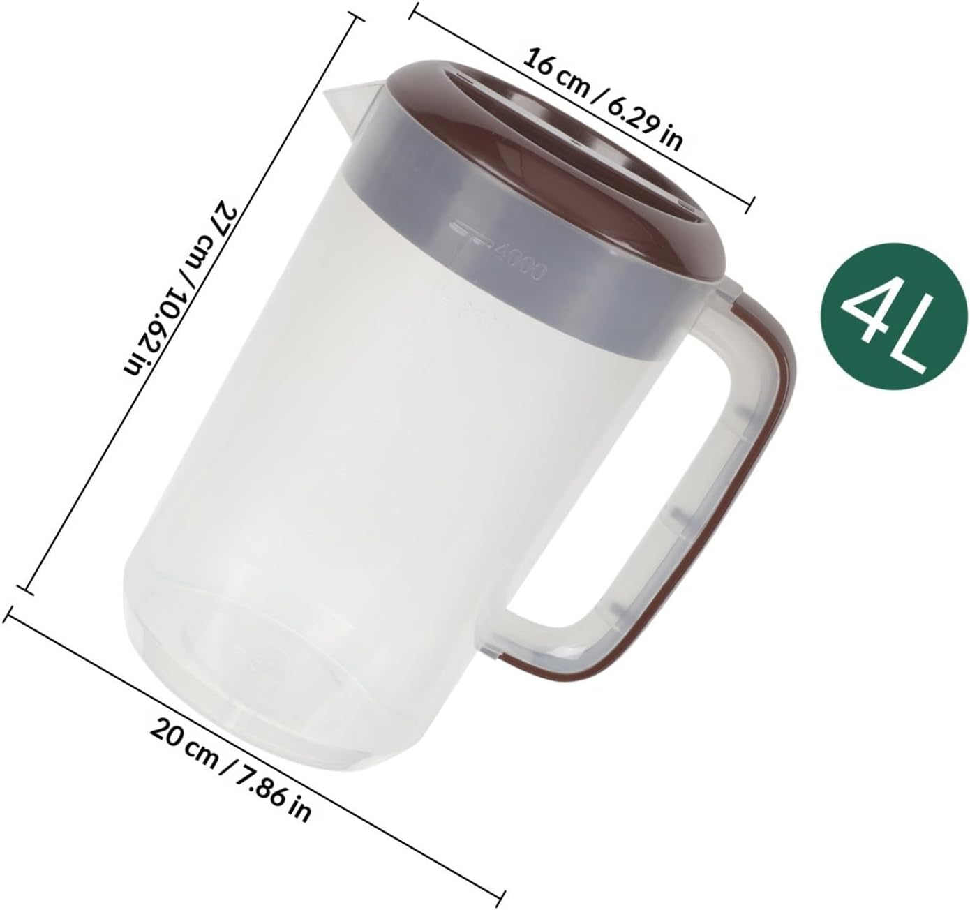 L Plastic Cold Water Pitcher Jug for Fridge Serving