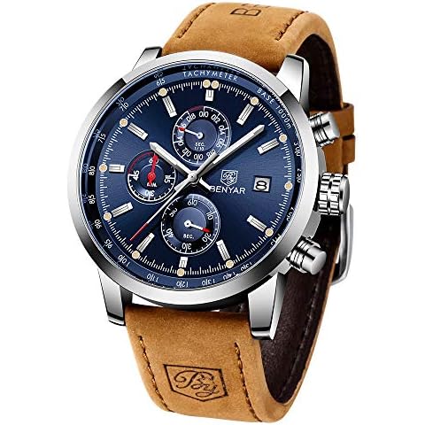 Reloj BY BENYAR Impermeable de Cuero para Hombre Cover