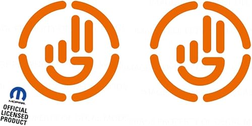 Decal Mods Adhesivos laterales con gráficos de mano ondulados para Jeep Wrangler (juego de 2) SJ8R4 naranja