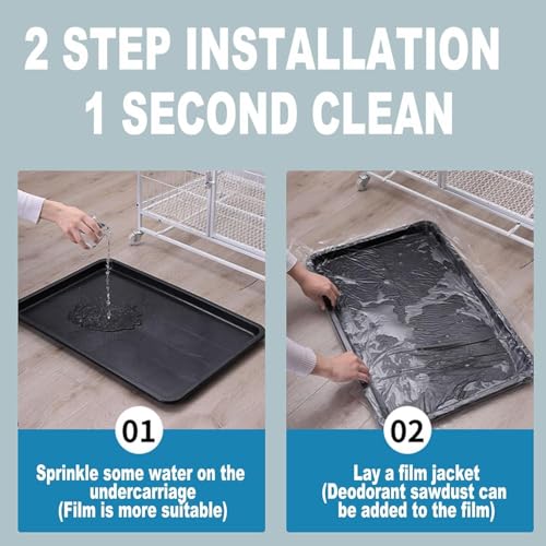 Image of VAYINATO 50 Pcs(60 * 40 Cm) Disposable Cage Tray Liners - Transparent Waterproof Liner Covers for Pet Cages | Leak-Proof, Hygienic, Easy Clean Liners for Birds, Rabbits, Hamsters, Guinea Pigs