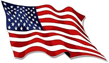 Waving United States Flag Sticker Decal us USA American Patriotic Decal Size 3 x 5 inch