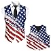 Wdktrgetd Boys Green Suit Vest V-Neck Boy's Formal Suit Vest Youth Slim Dress Vests for USA 250th Anniversary Summer School Boys Fashion Vests With Back Strap,Pockets USA Flag Print Size 11-12 Years