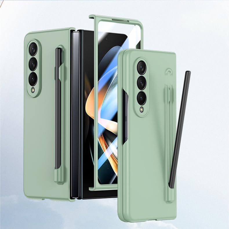 Coque antichoc pour Galaxy Z Fold 4 vert résout la perte du stylet S Pen et casse d'écran
