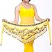 JDJUBOA Wrap Costume Belt Skirt Scarf Dance Hip Belt Shinny Belt Belly Dance Hip Scarf(One Size Yellow)
