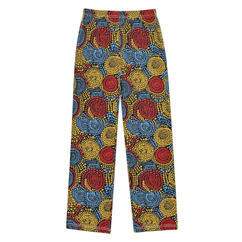 Pajama Pants Red Yellow Blue Dots PJ Bottoms Sleepwear Lounge Sleep Pant with Pockets