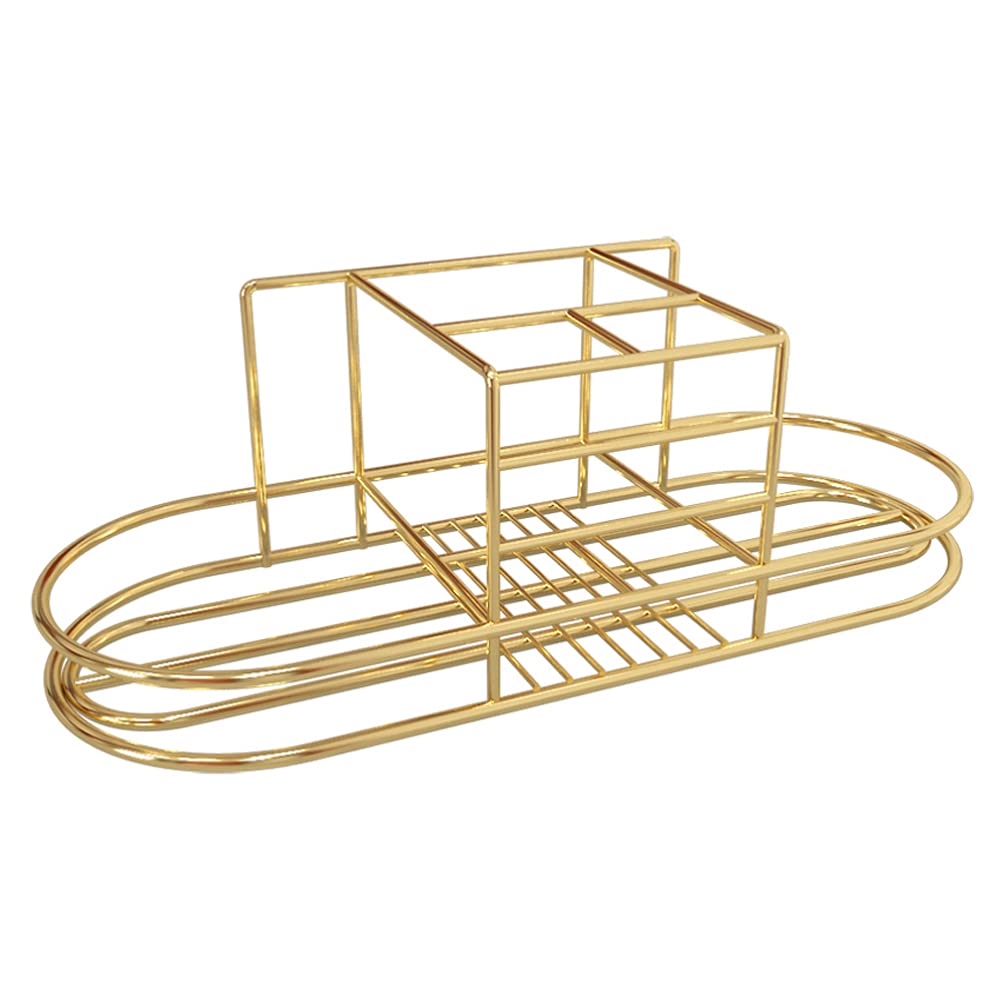 Cabilock 1pc Punch Iron Toothbrush and Toothpaste Storage Mount Bathroom Shelf Stylish Design for Organizing Toothbrushes Cups and More