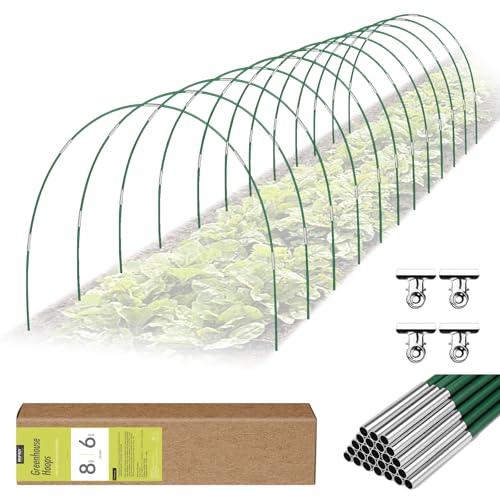 RIFNY 72 PCS Garden Hoops for Raised Beds, Greenhouse Hoops for Row Cover