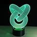 Abstract Circle 3D Led Illusion Lamp YKL WORLD Kids Night Light 7 Colors Change Toys Bed Room Table Decor Christmas Gifts Birthday Present for Boys Kids