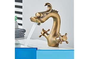 Dragon Faucet Bathroom Sink Polished Gold in Antique Brass