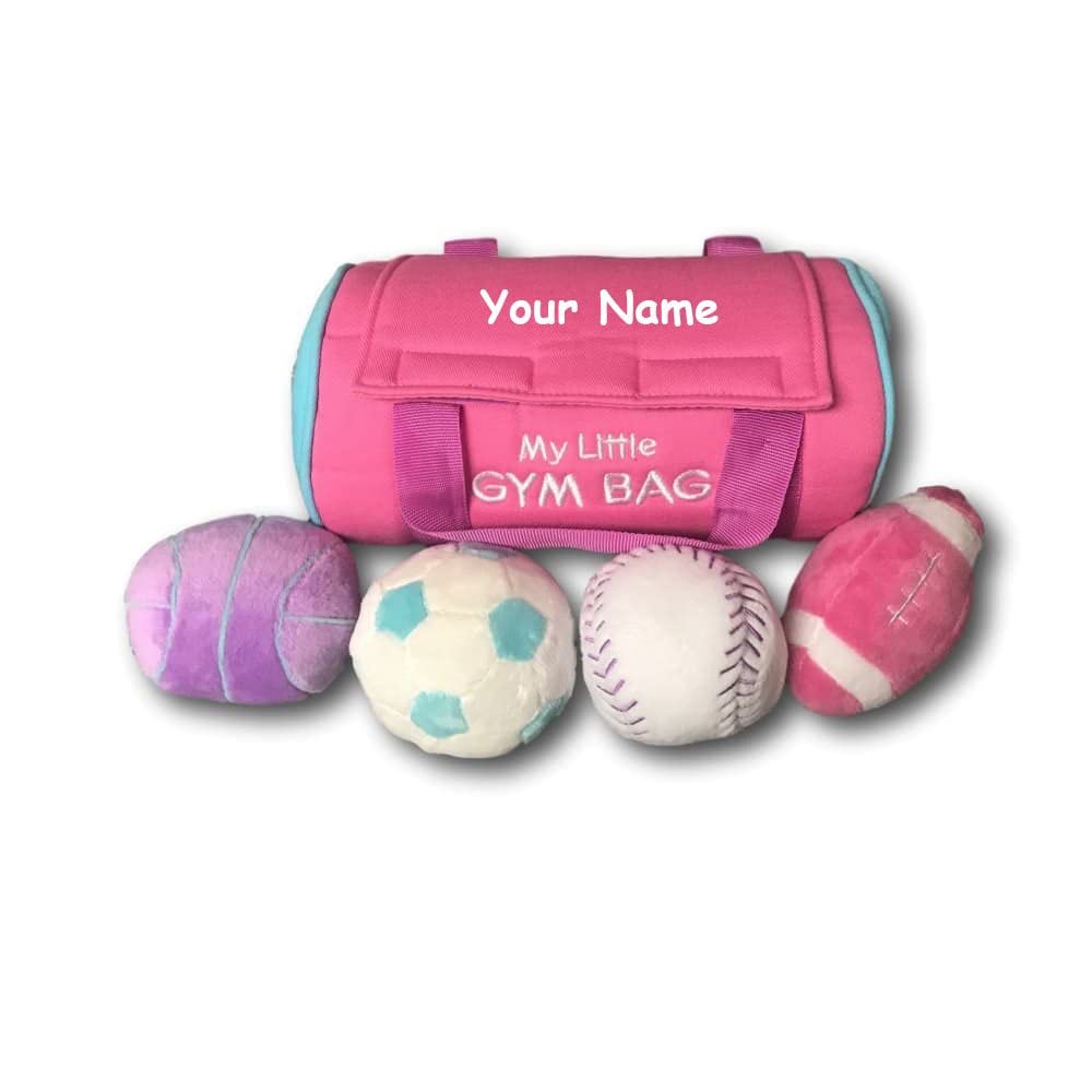 Personalized My Little Gym Bag Plush Stuffed Baby Playset with Mini Plush Sports Balls